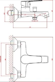 Смеситель для ванны/душа Orange Loop M26-100b с душевым набором